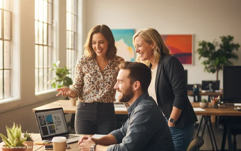 Agentur-Team bei der Website-Prüfung